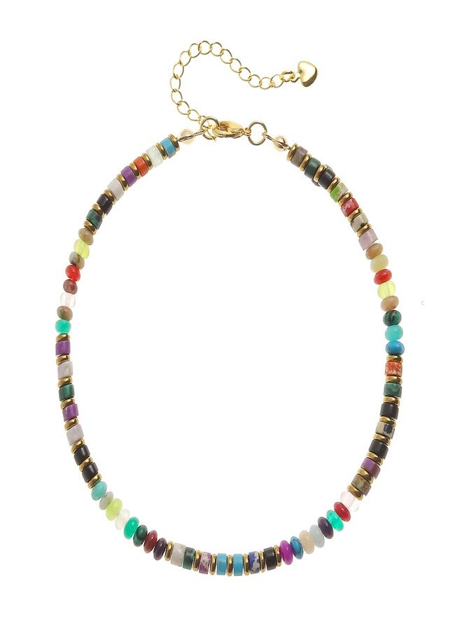 XIJIN Natural Stone Beaded Anklets for Women Handmade Beach Boho Turquoise Beads Ankle Bracelet Jewelry Gift for Her - Image 1